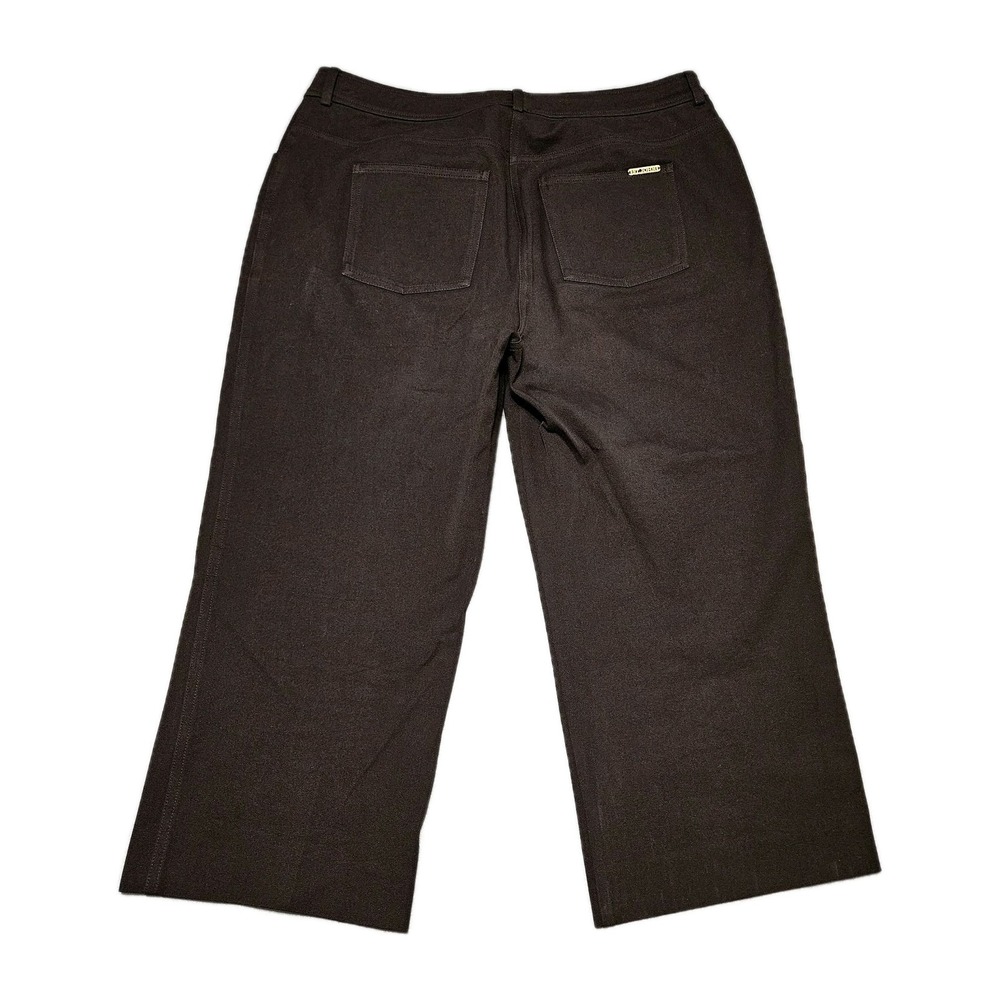 St. John Capri Trouser Pant Women's Size‎ 12 Brown 5 Pocket Casual USA MADE FLAW - Picture 2 of 10